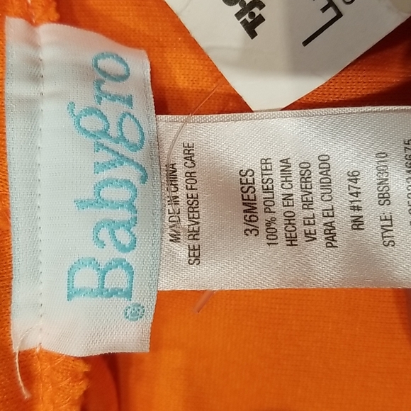 BabyGro Pumpkin costume sz 3/6 mos boys or girls NWT - Picture 7 of 8